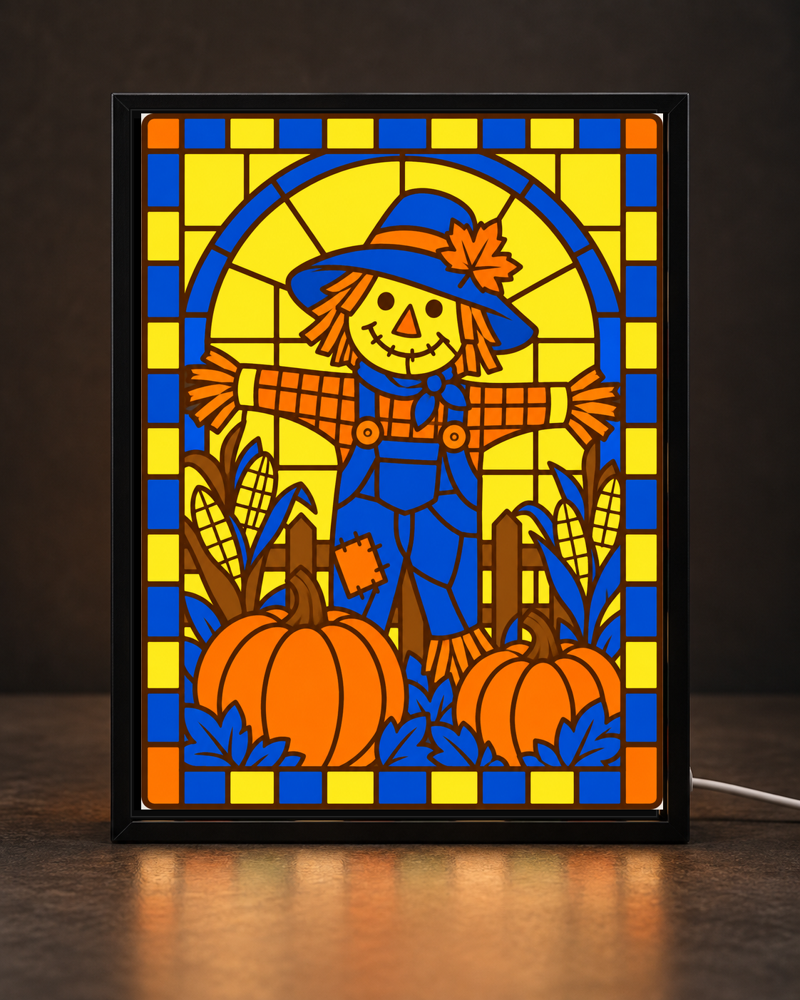 Harvest Scarecrow 3D printed stained glass art