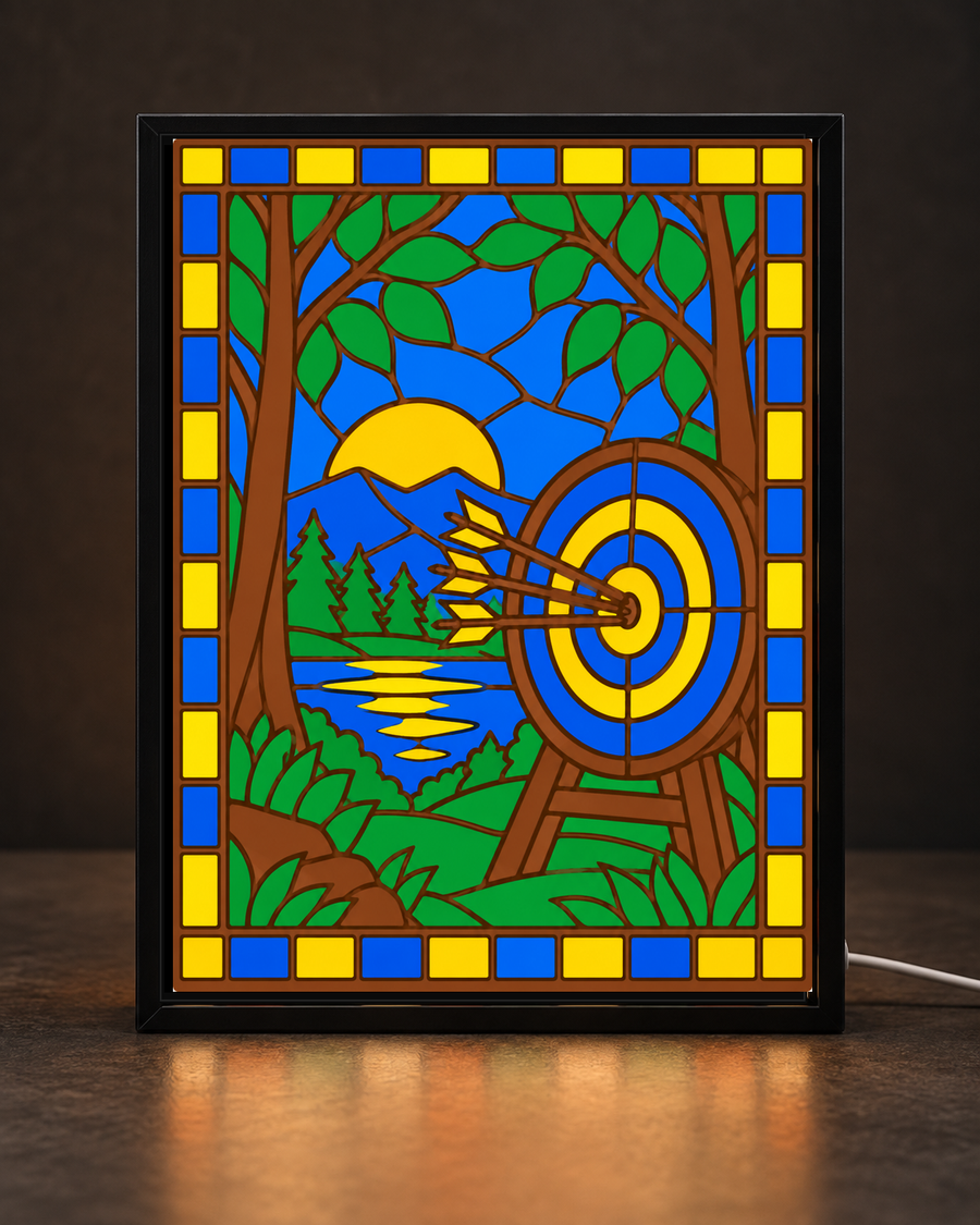 Wooded Archery Target 3D printed stained glass art